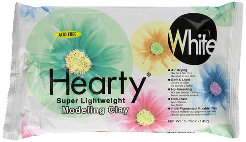 Hearty Super Lightweight Air-Dry Clay 5.25oz-White -1300A - 806218013005