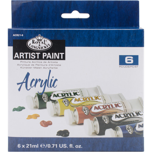 Acrylic Paints 21ml 6/Pkg-Assorted Colors ACR21-6 - 090672224743