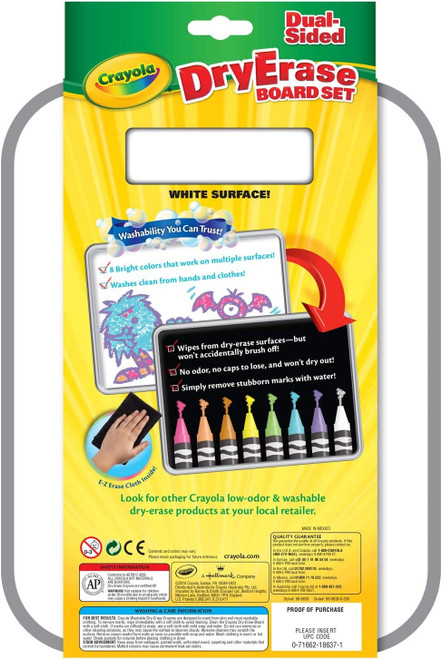Crayola Dual-Sided Dry-Erase Board Set-11"X8.5" 98-8638