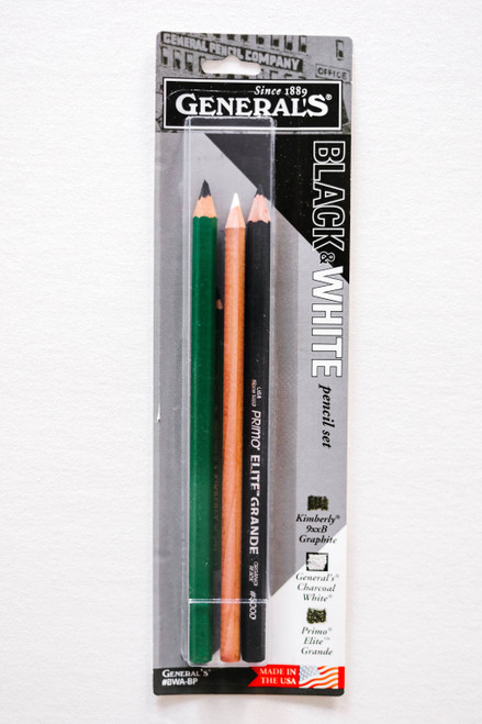 General's Black & White Pencil Set 3/Pkg- - BWA-BP General's Black & White Pencil Set 3/Pkg- - BWA-BP