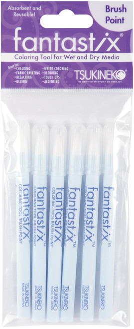 Fantastix Coloring Tool For Wet & Dry Media 6/Pkg-Brush Point - FX006-100 - 712353301108