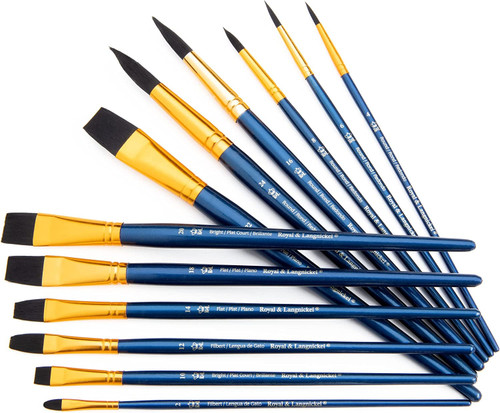 Royal & Langnickel(R) Black Taklon Value Pack Brush Set-12/Pkg - RSET9302 Royal & Langnickel(R) Black Taklon Value Pack Brush Set-12/Pkg - RSET9302