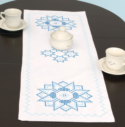 Jack Dempsey Stamped Table Runner/Scarf 15"X42"-XX Star 560 54