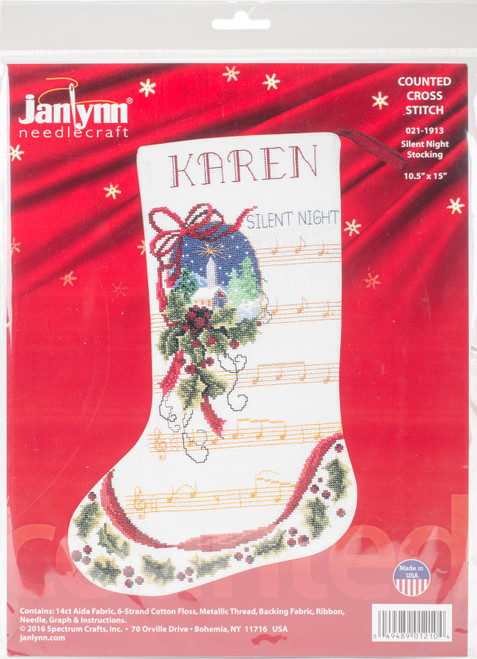 Janlynn Counted Cross Stitch Kit 10.5"X15"-Silent Night (14 Count) 21-1913 - 049489012104