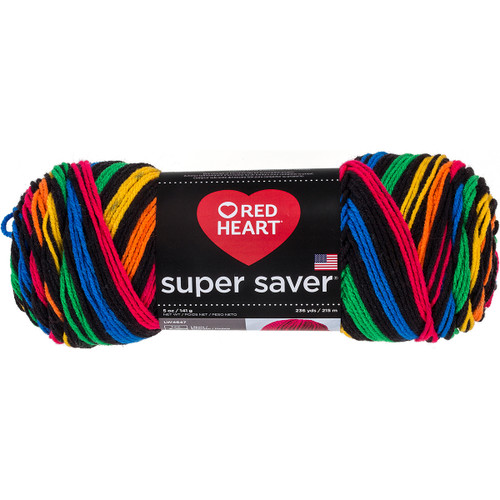 Red Heart Super Saver Yarn-Primary Stripes - E300B-3954 - 073650011801