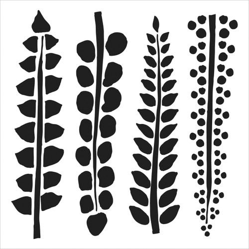 Crafter's Workshop Template 6"X6"-4 Ferns TCW6X6-414