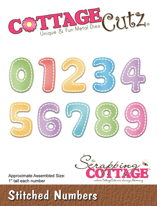 CottageCutz Dies-Stitched Numbers 1" CC406