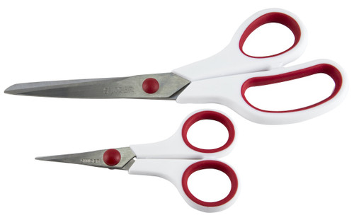 Singer Fabric & Craft Scissors Set W/Comfort Grip 2/Pkg-8.5" Lightweight & 4.75" Detail Scissors - 03404