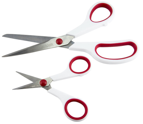 Singer Fabric & Craft Scissors Set W/Comfort Grip 2/Pkg-8.5" Lightweight & 4.75" Detail Scissors - 03404 Singer Fabric & Craft Scissors Set W/Comfort Grip 2/Pkg-8.5" Lightweight & 4.75" Detail Scissors - 03404