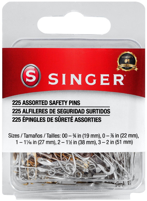 Singer Safety Pins-Sizes 00 To 3 225/Pkg 00205 - 075691002053