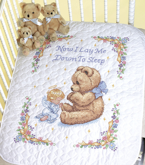 Dimensions Baby Hugs Quilt Stamped Cross Stitch Kit 34"X43"-Sweet Prayer - 13088