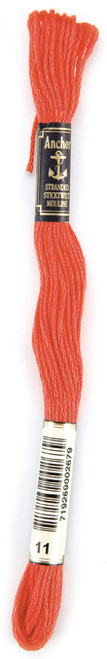 12 Pack Anchor 6-Strand Embroidery Floss 8.75yd-Salmon Medium Dark 4635-11