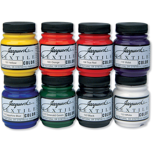 Jacquard Textile Color Fabric Paint 2.25oz 8/Pkg-Primary & Secondary Colors - JAC1000