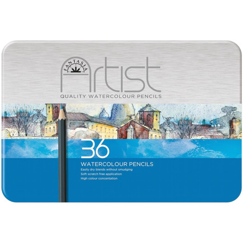 Fantasia Premium Watercolor Pencil Tin 36/Pkg-Assorted Colors 601330 - 50218512003215021851200321