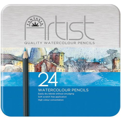 Fantasia Premium Watercolor Pencil Tin 24/Pkg-Assorted Colors 601320 - 76401709100877640170910087