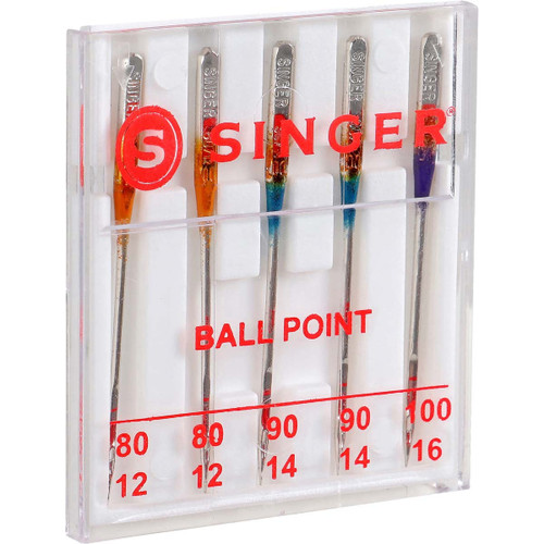 Singer Universal Ball Point Machine Needles-Sizes 11/80 (2), 14/90 (2) & 16/100 (1) -4863