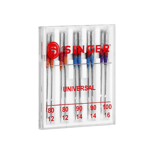 Singer Universal Regular Point Machine Needles-Sizes 12/80 (4), 14/90 (4) & 16/100 (2) 4790