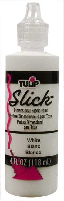 Tulip Dimensional Fabric Paint 4oz-Slick White FLS-6-4 - 035862414061