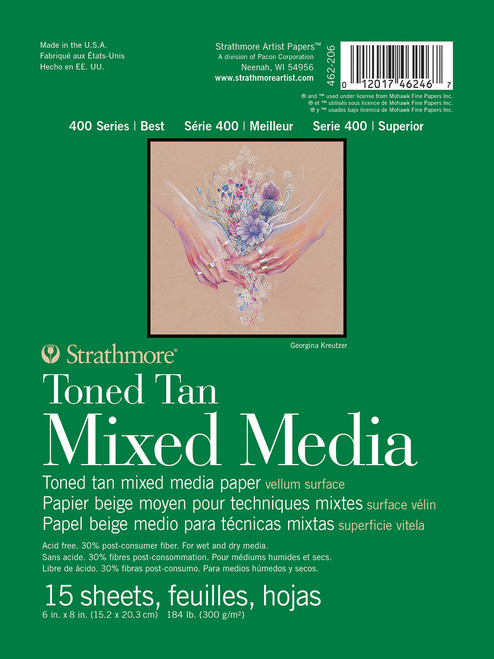 Strathmore Toned Mixed Media Paper Toned Tan 6"X8"-15 Sheets 62462206