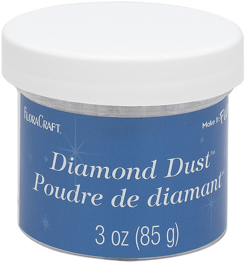 FloraCraft Diamond Dust Glitter 3oz-Clear Glass F600 - 046501600004