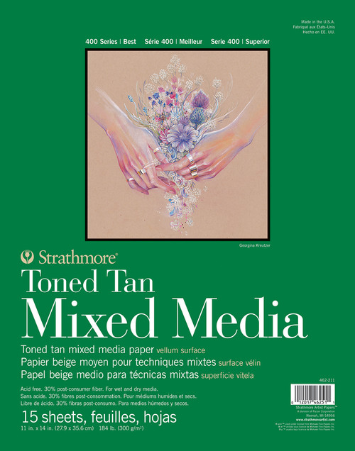 Strathmore Toned Mixed Media Paper - Toned Tan 11"X14"-15 Sheets - 62462211 - 012017462511