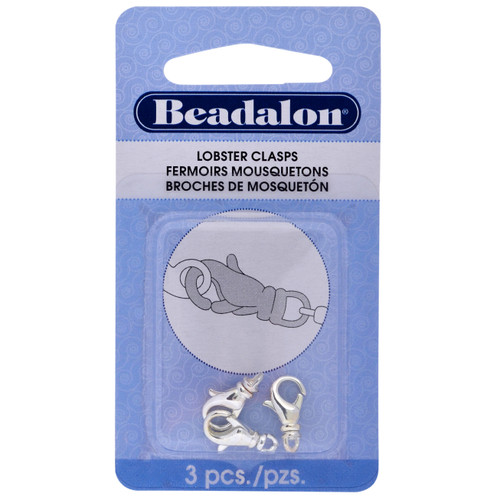 Beadalon Lobster Swivel Clasps 15mm 13/Pkg-Silver-Plated 315B-032 - 035926076693