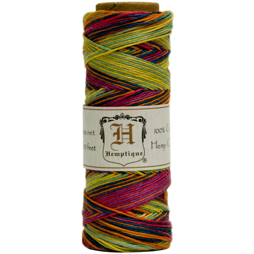 Hemptique Hemp Variegated Cord Spool 10lb 205'-Rainbow HSV10-9392 - 091037093929