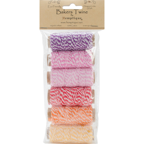 Hemptique Cotton Baker's Twine Mini Spools 2-Ply 65'-Spring Fling BTBG2-9302 - 091037093028