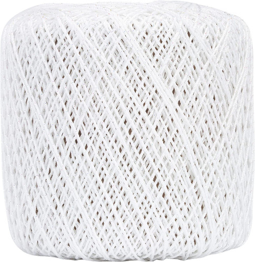 Aunt Lydia's Metallic Crochet Thread Size 10-White & Pearl 154M-0001P