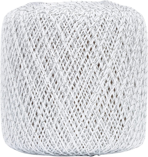 Aunt Lydia's Metallic Crochet Thread Size 10-White & Silver 154M-0001S