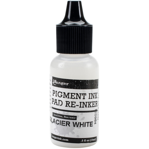 Ranger Pigment Pad Reinker .5oz-Glacier White RPI-43140 - 789541043140