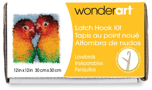 Wonderart Latch Hook Kit 12"X12"-Lovebirds - 426209C - 057355380578