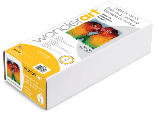 Wonderart Latch Hook Kit 12"X12"-Lovebirds - 426209C