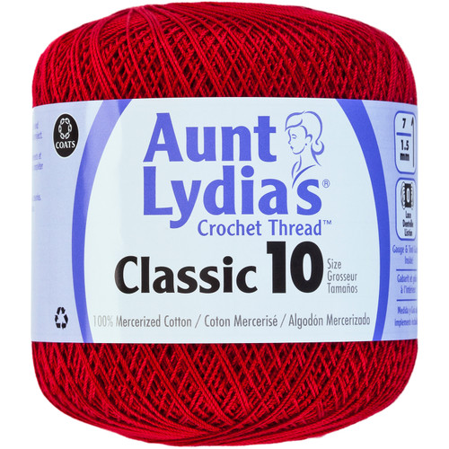 Aunt Lydia's Classic Crochet Thread Size 10-Cardinal - 154-196 - 073650815645