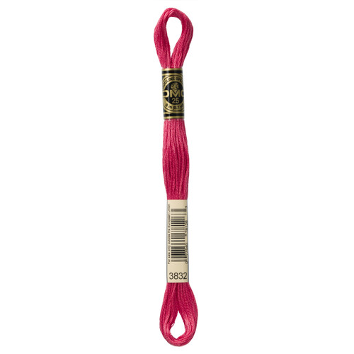12 Pack - DMC 6-Strand Embroidery Cotton 8.7yd-Medium Raspberry - 117-3832 - 077540781263