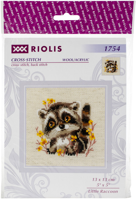 RIOLIS Counted Cross Stitch Kit 5"X5"-Little Raccoon (14 Count) - R1754 - 47790461817404630015064719 RIOLIS Counted Cross Stitch Kit 5"X5"-Little Raccoon (14 Count) - R1754 - 47790461817404630015064719