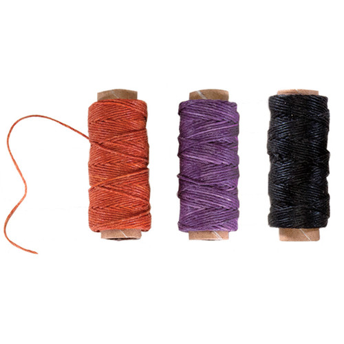 Lineco Waxed Linen 5 Ply Thread 3/Pkg-Lavender, Orange-Gold, Black; 20yd Each - BBHM206 Lineco Waxed Linen 5 Ply Thread 3/Pkg-Lavender, Orange-Gold, Black; 20yd Each - BBHM206