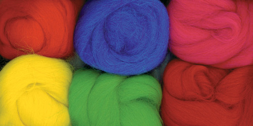 Colonial Paint Box Wools .33oz 6/Pkg-Fruits & Berries -Rd/Grn/Yel/Rd/Pk/Bl - CNPBW-6