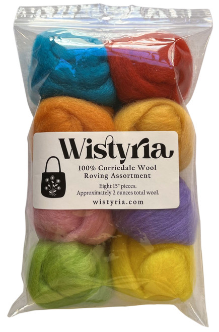 Wistyria Editions Wool Roving 15" .25oz 8/Pkg-Confetti - WR-906R - 816463010872