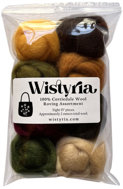 Wistyria Editions Wool Roving 15" .25oz 8/Pkg-Falling Leaves - WR-907R - 816463010889