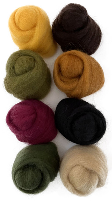 Wistyria Editions Wool Roving 15" .25oz 8/Pkg-Falling Leaves - WR-907R Wistyria Editions Wool Roving 15" .25oz 8/Pkg-Falling Leaves - WR-907R