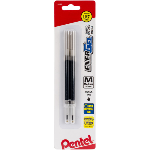 Pentel EnerGel Pen Refill Ink For .7mm Metal Tip Pen 2/Pkg-Black LR7BP2-A - 072512232361