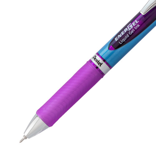 Pentel EnerGel RTX Retractable Liquid Gel Pens .5mm 2/Pkg-Violet Ink 75BP2V