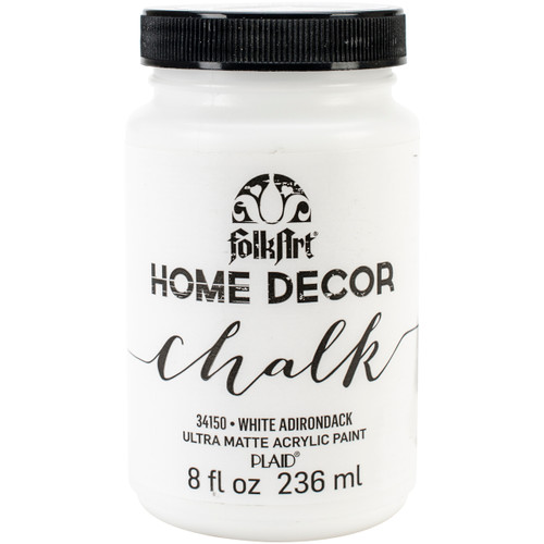 FolkArt Home Decor Chalk Paint 8oz-White Adirondack HDCHALK-34150 - 028995341502