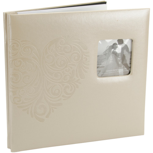 Pioneer Embossed Wedding Post Bound Album 12"X12"-Heart MB10EWH