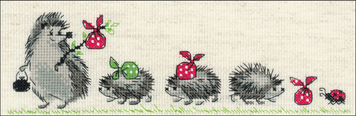 RIOLIS Counted Cross Stitch Kit 9.5"X3.25"-Hedgehogs (14 Count) R1711