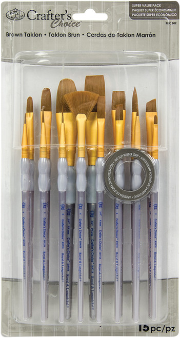 Crafter's Choice Brown Taklon Brush Value Pack 15/Pkg- - RCC602 - 090672364531 Crafter's Choice Brown Taklon Brush Value Pack 15/Pkg- - RCC602 - 090672364531
