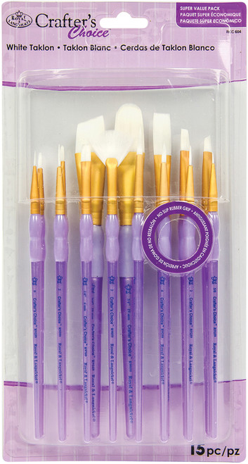 Crafter's Choice White Taklon Brush Value Pack 15/Pkg- - RCC604 - 090672364555 Crafter's Choice White Taklon Brush Value Pack 15/Pkg- - RCC604 - 090672364555