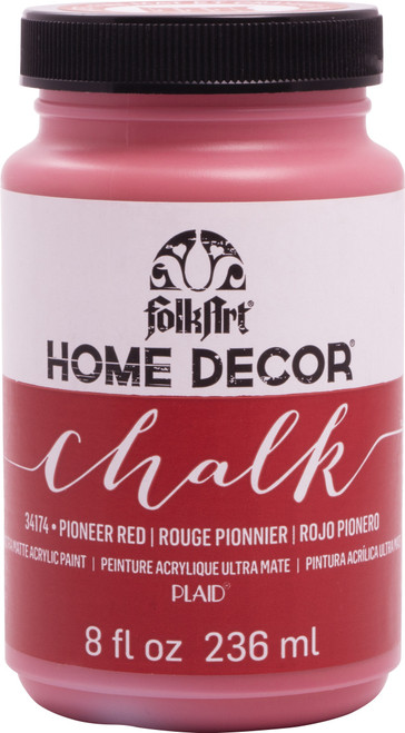 FolkArt Home Decor Chalk Paint 8oz-Pioneer Red -HDCHALK-34174 - 028995341748