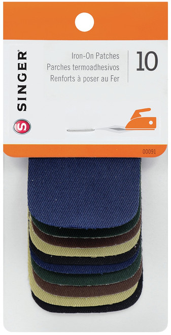Singer Iron-On Patches 2"X3" 10/Pkg-Dark Assortment - 00091 - 075691000912 Singer Iron-On Patches 2"X3" 10/Pkg-Dark Assortment - 00091 - 075691000912